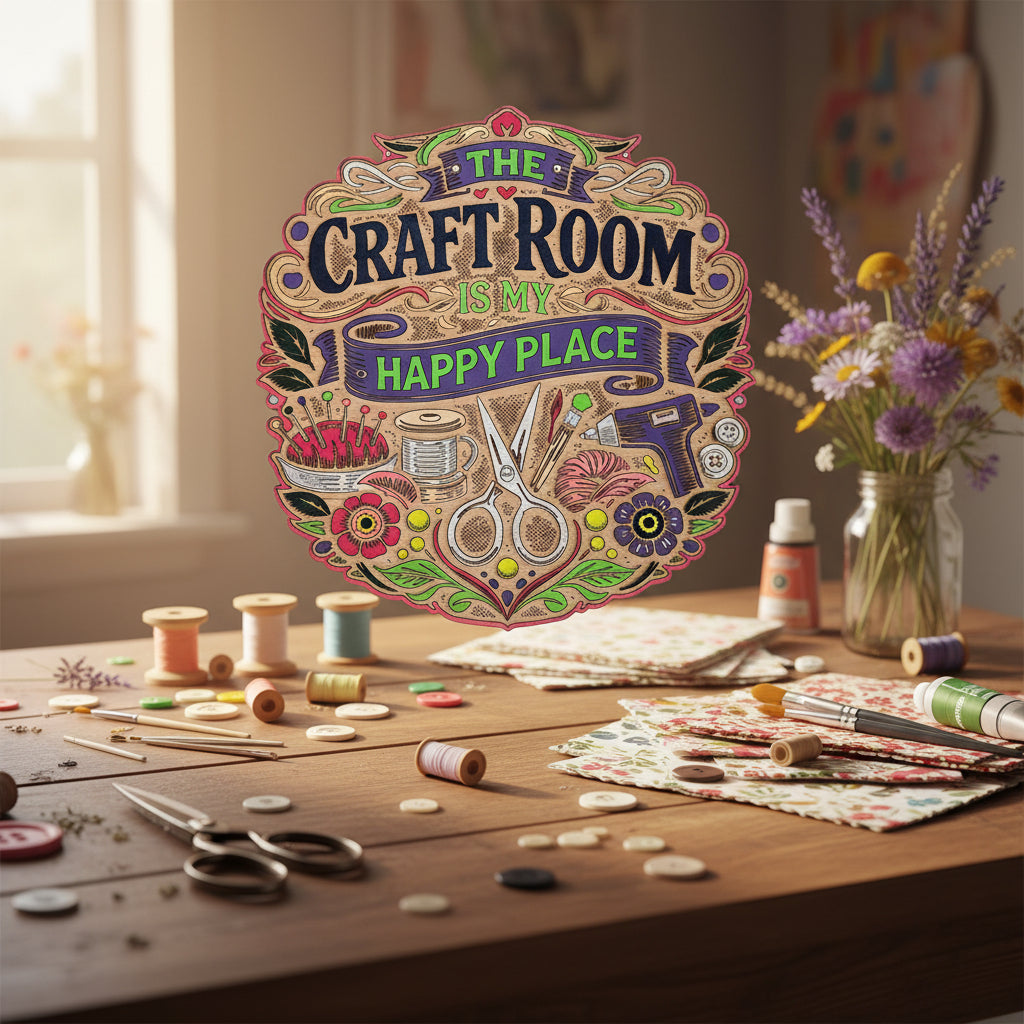 Craft room Happy place sign