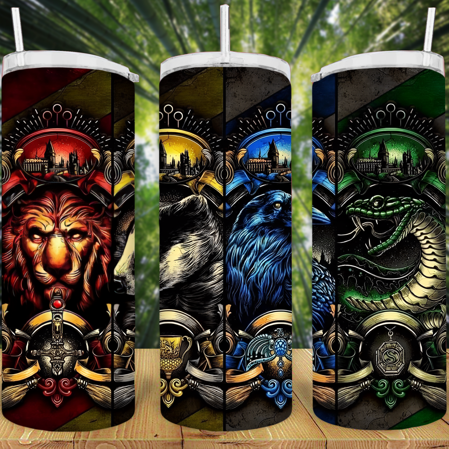 20 oz Stainless steel Harry Potter houses Tumbler