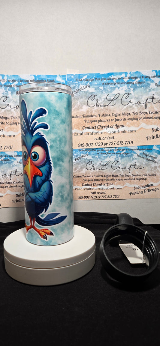 20 oz  Sublimation Tumbler Adulting Bird
