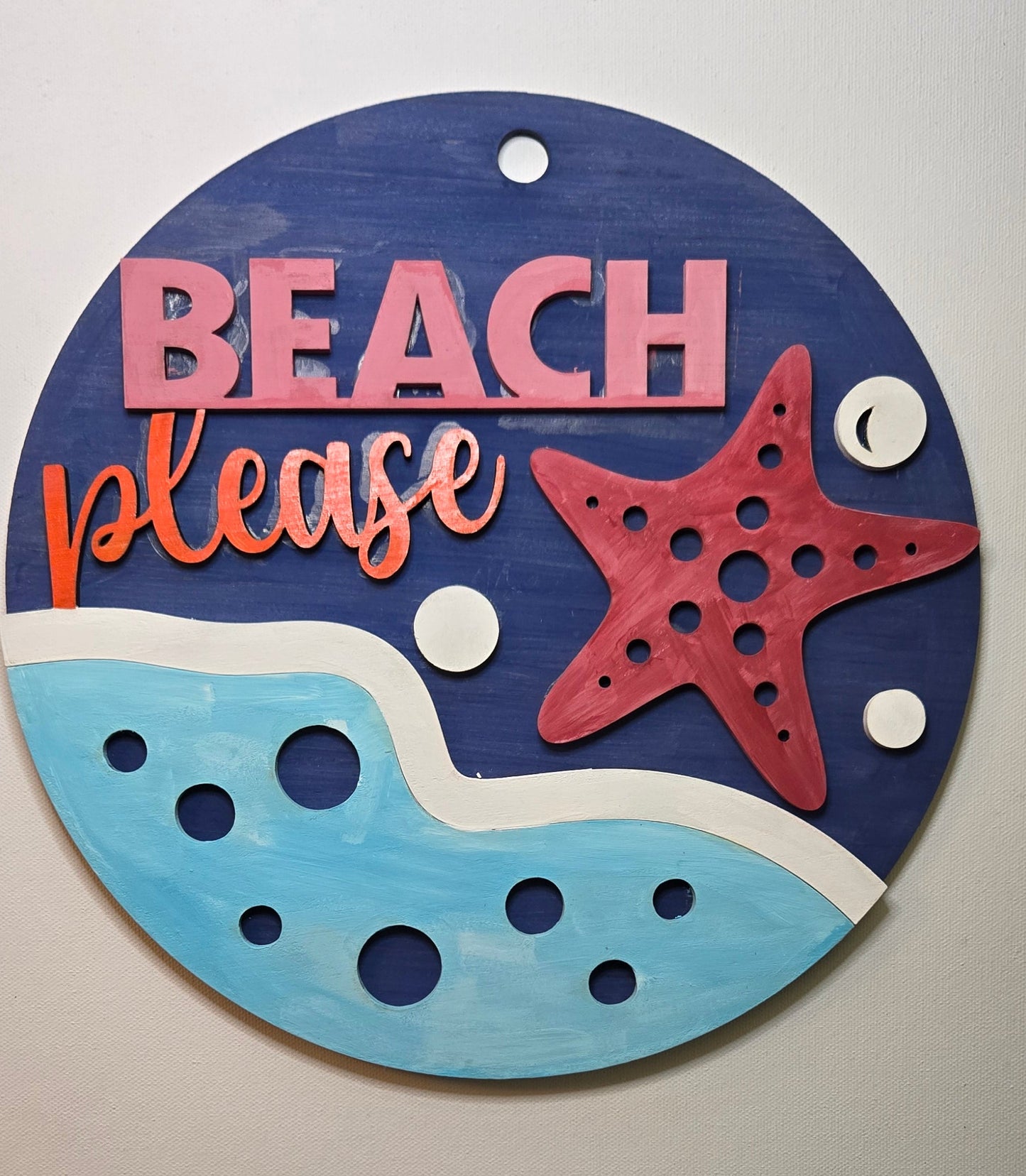 Beach please door hanger sign
