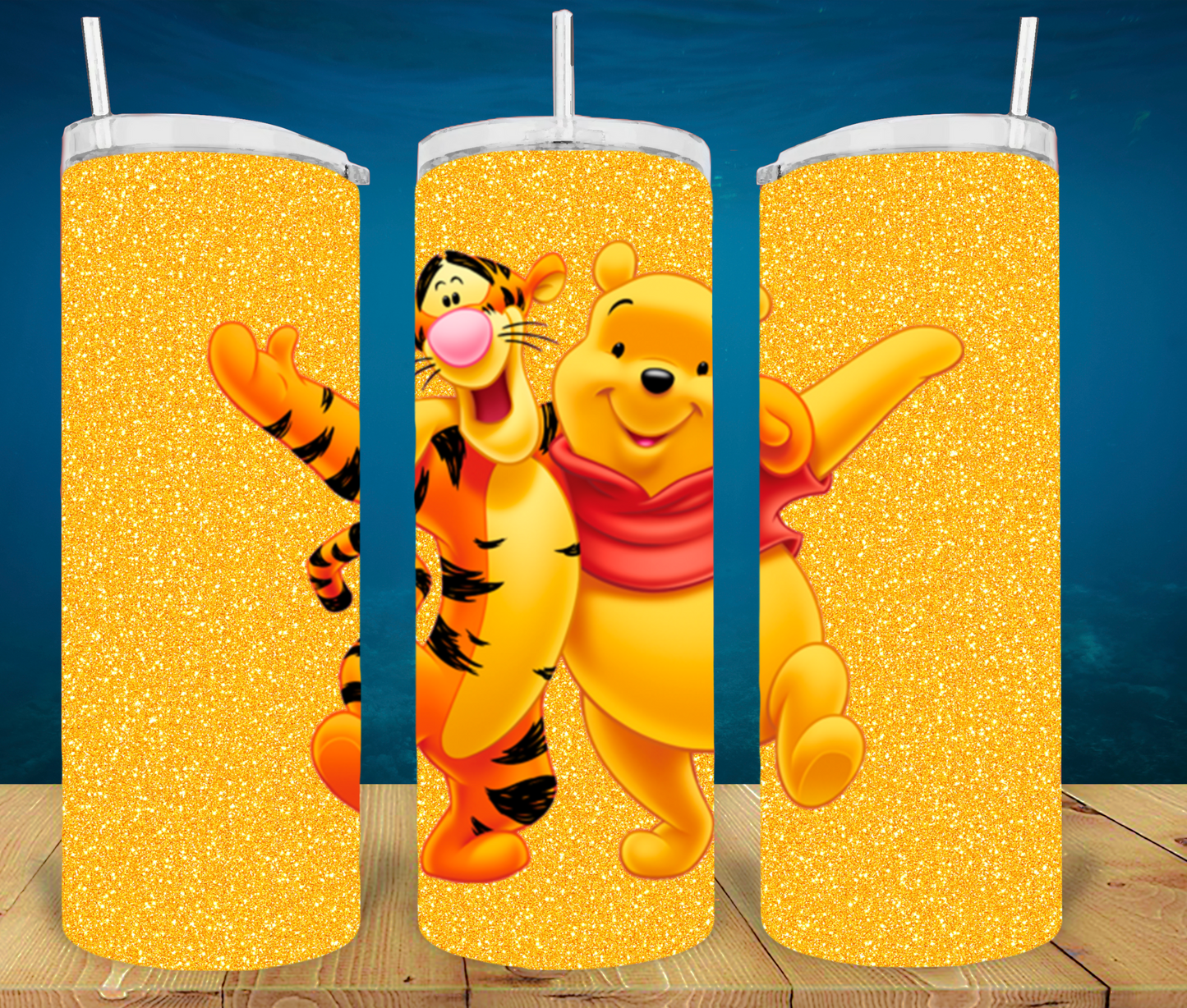 Cartoon Bear and Tiger Sublimation Tumbler